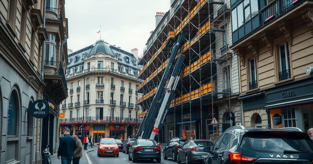 Towering Scaffolding Collapses in Paris Amidst Strong Winds